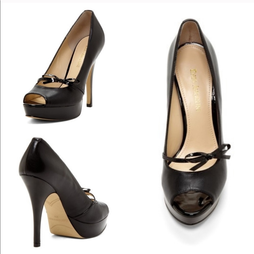 Enzo Angiolini Black Bow tie Heels